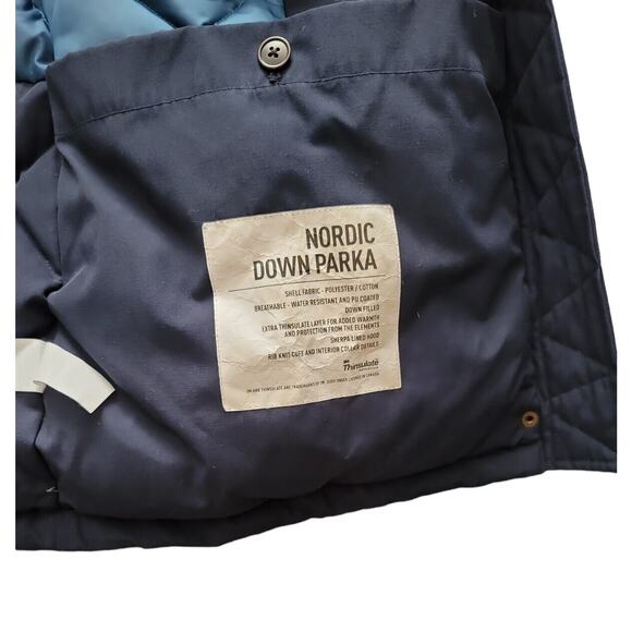 J Crew $450 Nordic Fur Parka Winter Coat Navy L hooded e3977 navy blue! No Fur - Picture 5 of 6